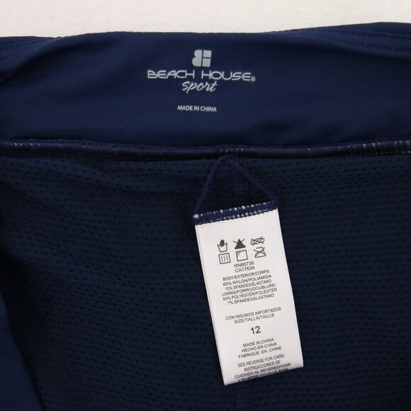 Beach House Swim Shorts Navy Blue Board Shorts Zip Pockets UPF 50 12 Stella NWT - Picture 11 of 13